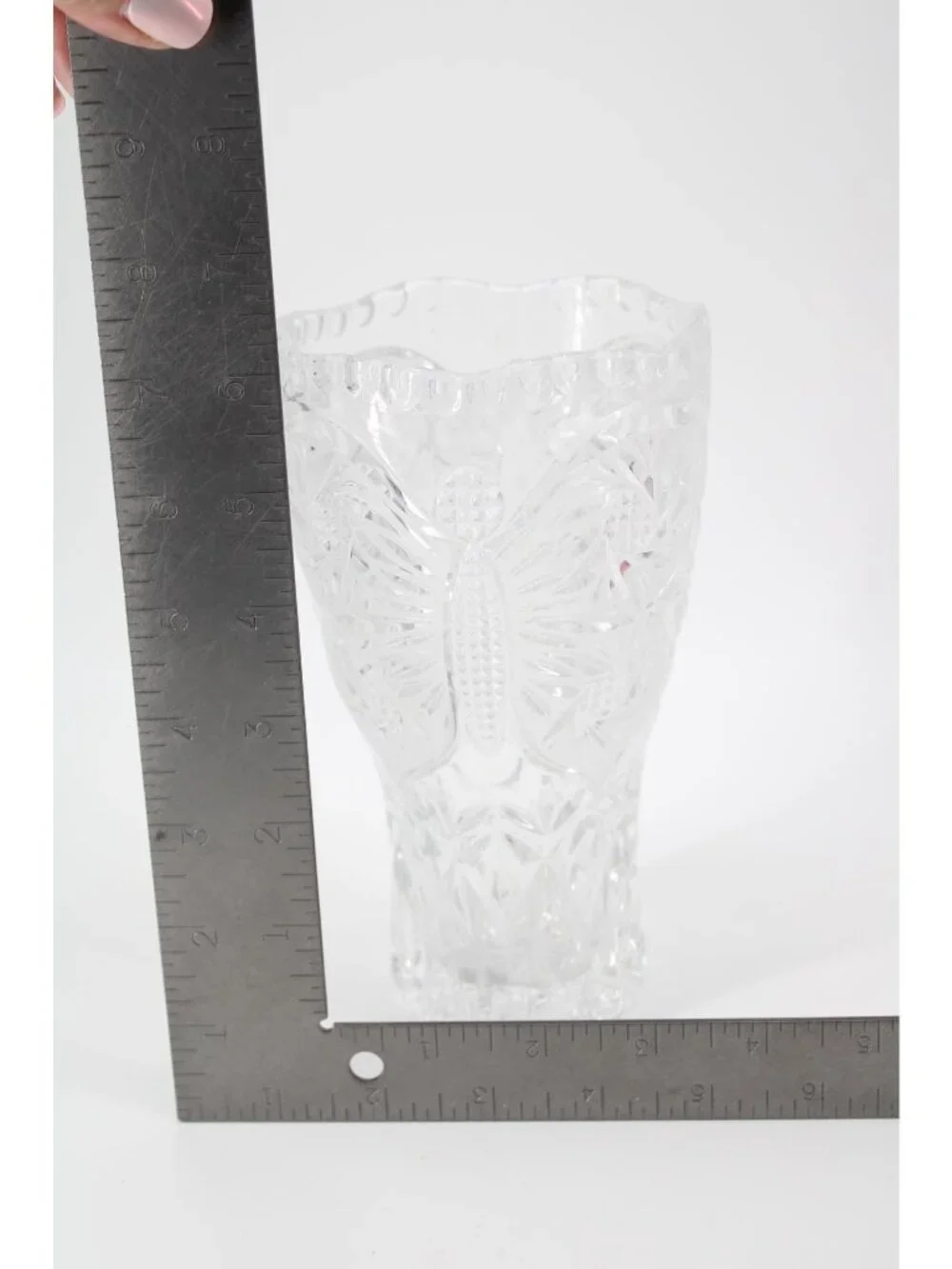 Price Creations Butterfly Vase Lead Crystal Germany Vintage Clear 94545